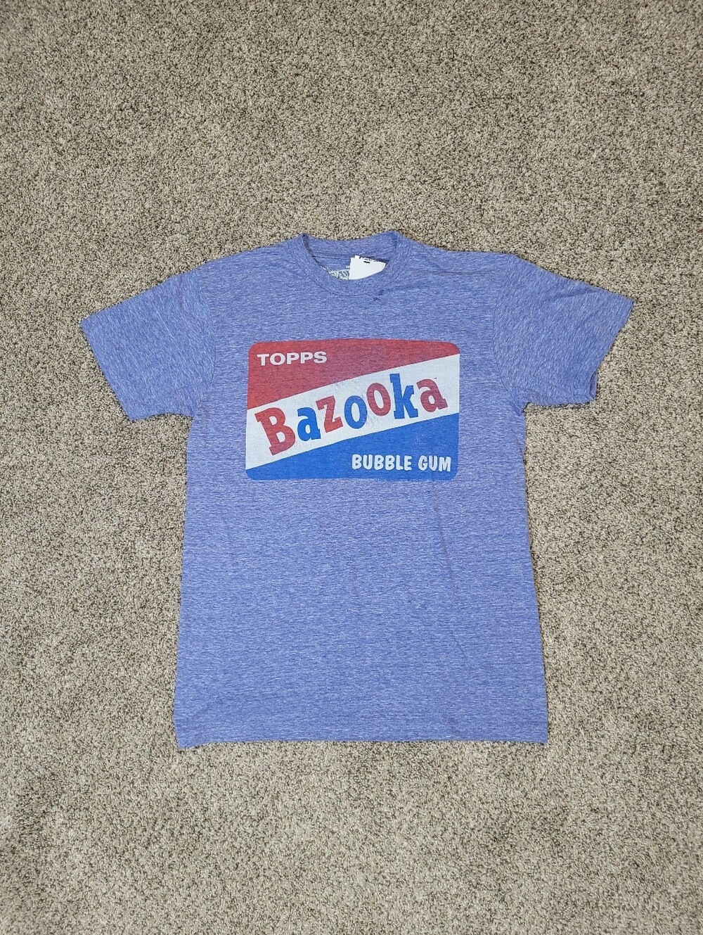 Topps Bazooka Joe Bubblegum Mens Size Small Blue Tshirt Unisex Tee Graphic Print